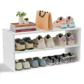 Baxikayon 2-Tier Shoe Rack, Expandable Small Stackable Shoe Organizer Holds 6-12 Pairs for Closet Entryway Hallway Bedroom, White