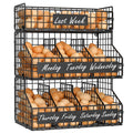 Baxikayon 3-Tier Stackable Egg Holder with 5 Dividers & Diy Nameplate, Wall-Mounted Wire Basket Organizer for Countertop Pantry, Black