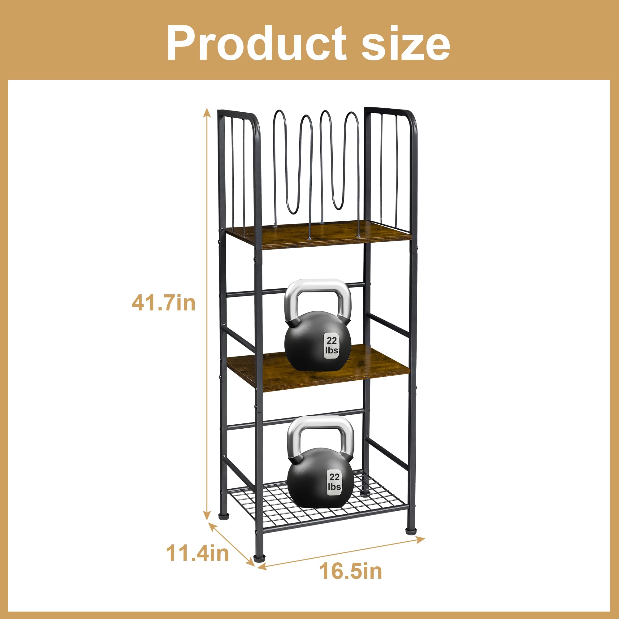 Baxikayon 3-Tier Freestanding Towel Rack with m-shaped Dividers, Metal Bathroom Storage Organizer for Bathroom & Pool, Vintage